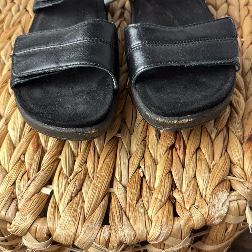Alegria Mena Black Sandal Leather Sandal Size 7 - Picture 4 of 12